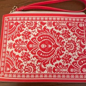 Kate Spade Red and White Floral Wristlet